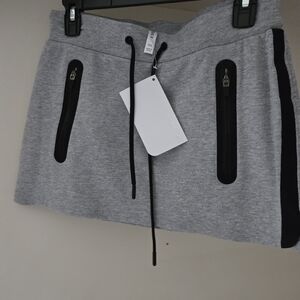 Fabletics Gray Mini Skirt with Black Accents